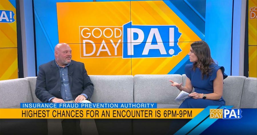 Image of Chris talking to abc's Good Day PA! host.